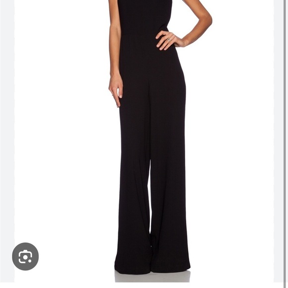 SOLACE LONDON Sterling Jumpsuit Black Criss Cross Back Zip Closure Chic Sz 4 - Picture 2 of 12